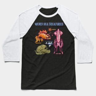 Weird Sea Creatures Baseball T-Shirt